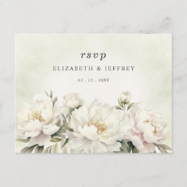 Rustic Elegant Greenery White Blommigt OSA Vykort