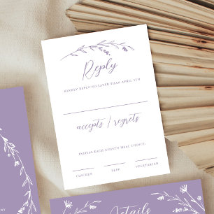 Rustic Elegant Lavender Lila Wildblomma Bröllop OSA Kort