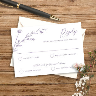 Rustic Elegant Lavender Wildblomma Bröllop OSA Kort