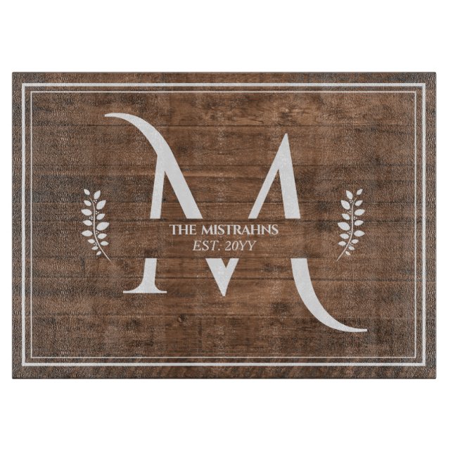 Rustic & Elegant Monogram Faux Wood (Framsidan)