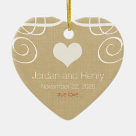 Rustic Elegant Personlig Photo Heart Ornament