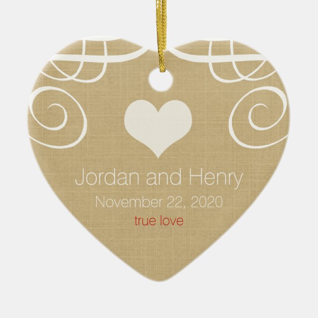 Rustic Elegant Personlig Photo Heart Ornament (Framsidan)
