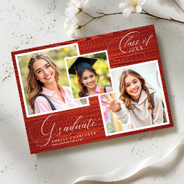 Rustic Elegant Photo Collage Graduation Meddelande