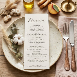 Rustic Elegant Script Wedding Reception Dinner  Meny