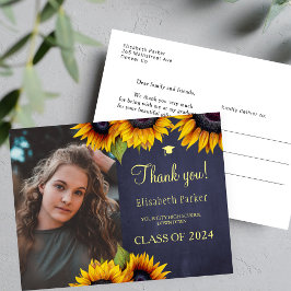 Rustic elegant studenten fotot student tack vykort