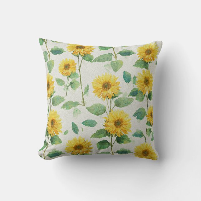 Rustic & Elegant Sunflower Classic Floral Kudde (Framsida)