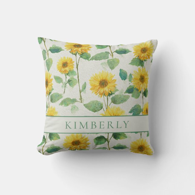 Rustic & Elegant Sunflower Classic Floral Kudde (Framsida)