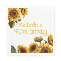 Rustic Elegant Sunwers White 90:e Birthday