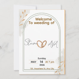 Rustic Elegant Wedding Invitation Inbjudningar