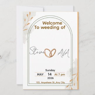 Rustic Elegant Wedding Invitation Inbjudningar