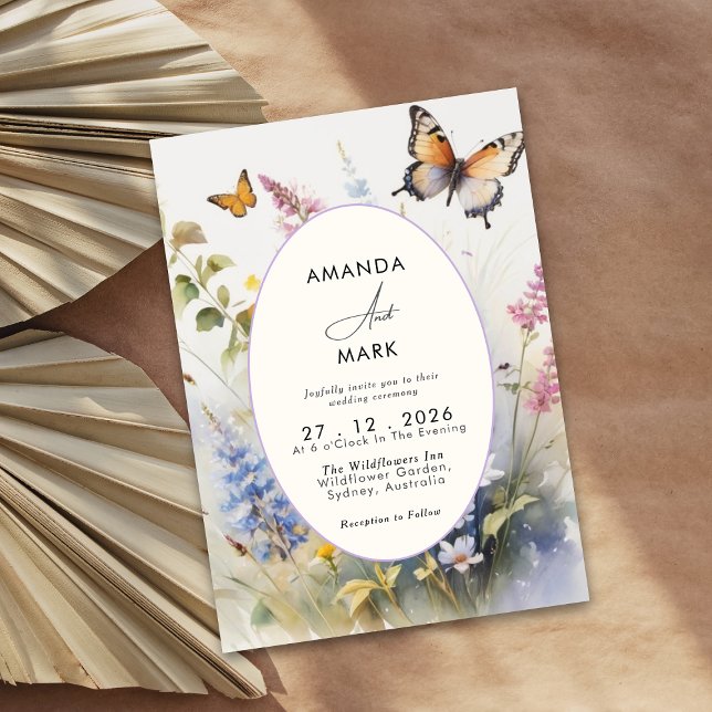 Rustic Elegant Wildblombloom Inbjudningar (Skapare uppladdad)