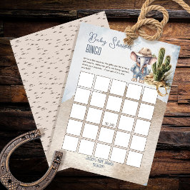 Rustic Elephant Cowboy Boy Shower Bingo