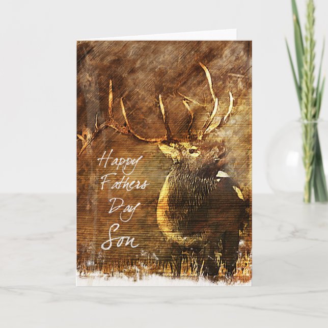 Rustic Elk Sons Fars dag Card Kort (Framsida)