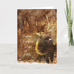 Rustic Elk Sons Fars dag Card Kort