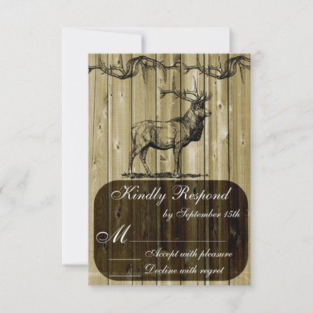 Rustic Elk Wildlife Hunting Bröllop OSA Card (Framsida)