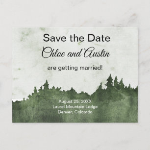 Rustic Emerald Jewel Tone Ligcape sparar datum Vykort
