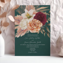 Rustic Emerald och Burgundy Blommigt Bröllop
