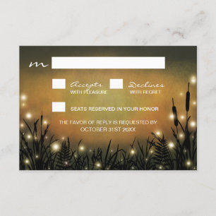 Rustic Enchanted Forest Firefly Bröllop OSA Card Kort
