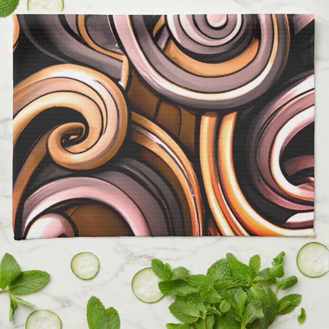 Rustic Energy Swirls Kökshandduk (Vikta)