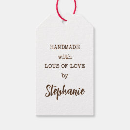 Rustic enkel handdator med många Kärlek Namn Presentetikett