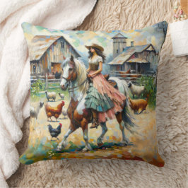 Rustic Equestrian Elegance Pillow Kudde