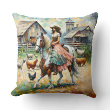 Rustic Equestrian Elegance Pillow