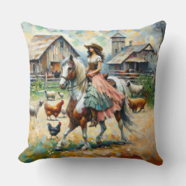 Rustic Equestrian Elegance Pillow Kudde