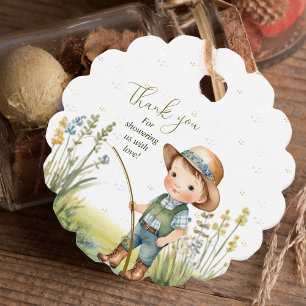 Rustic Equestrian Fishermans Derby Baby Shower Gåvor Etiketter