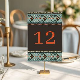 Rustic Ethnic Tribal Winter Wedding Bordsnummer