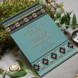 Rustic Ethnic Tribal Winter Wedding Inbjudningar