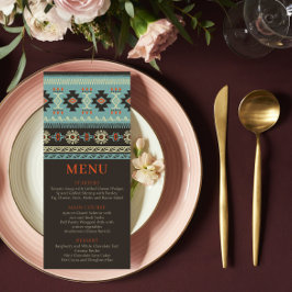 Rustic Ethnic Tribal Winter Wedding Meny