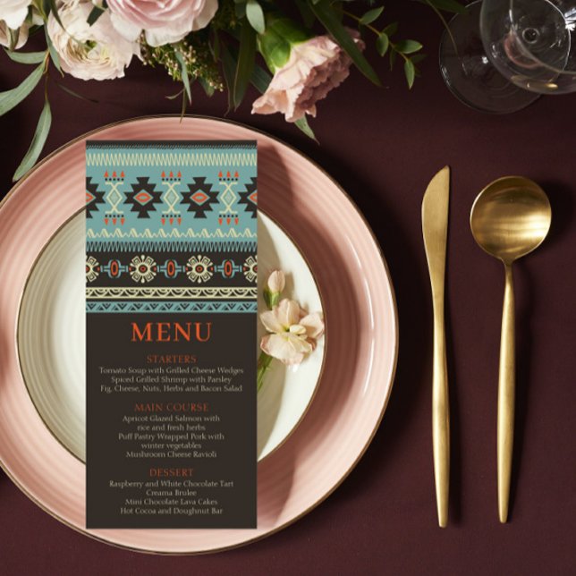 Rustic Ethnic Tribal Winter Wedding Meny (Skapare uppladdad)
