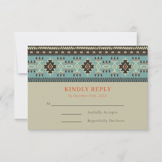 Rustic Ethnic Tribal Winter Wedding OSA Kort (Framsida)