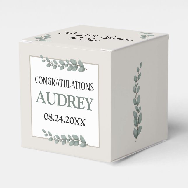 Rustic Eucalyptus 2"w x 2"l x 2"h Presentaskar (Framsidan Sidan)