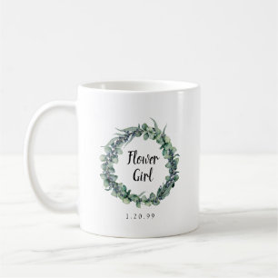 Rustic Eucalyptus Berry Botanical Flower Girl Kaffemugg