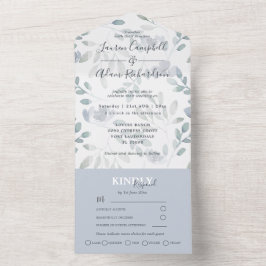 Rustic Eucalyptus Blommigt Dusty Blue Bröllop All