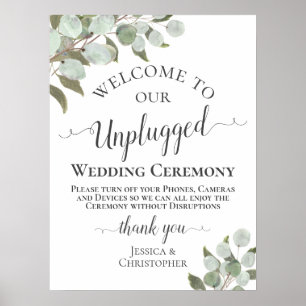 Rustic Eucalyptus Boho har inte bytt Bröllop Cerem Poster