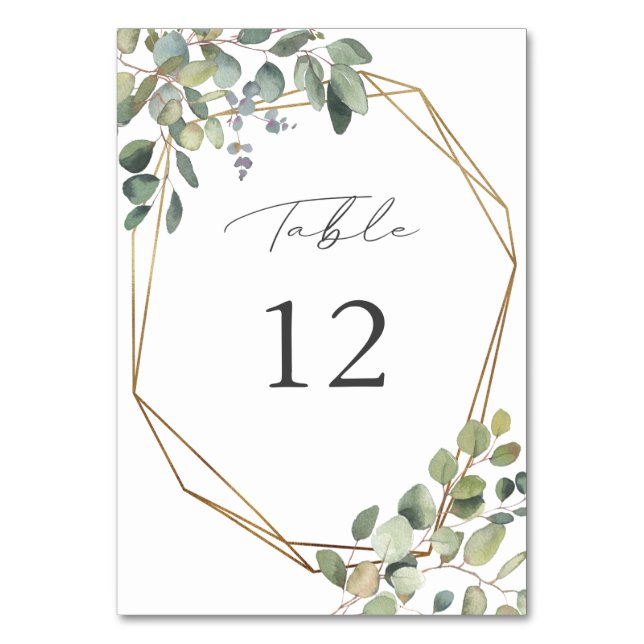 Rustic Eucalyptus-Bordsnummer Bordsnummer (Framsidan)