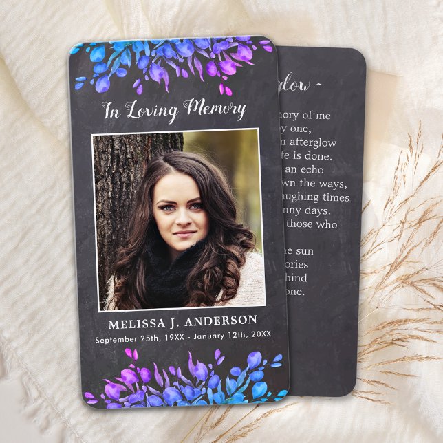Rustic Eucalyptus Botanical Memorial Prayer Card S (Skapare uppladdad)