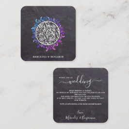 Rustic Eucalyptus Botanical QR Code Bröllop Fyrkantigt Visitkort