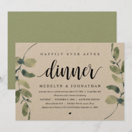 Rustic Eucalyptus, Bröllop Elopement Middag Inbjudningar