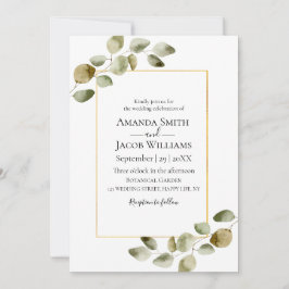 Rustic Eucalyptus Fall Wedding Inbjudningar