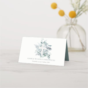 Rustic Eucalyptus Fern Foliage Kor Christening Placeringskort