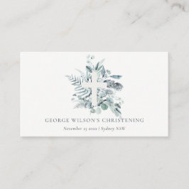 Rustic Eucalyptus Fern Foliage Kor Christening Placeringskort