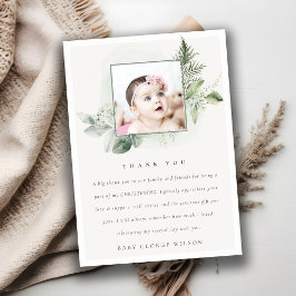 Rustic Eucalyptus Fern Foliage Photo Christening Tack Kort