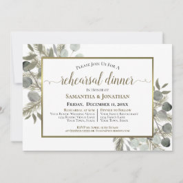 Rustic Eucalyptus & Gräs Bröllop Rehearsal Middag Inbjudningar