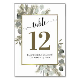Rustic Eucalyptus & Gräs Elegant Boho Bröllop Bordsnummer