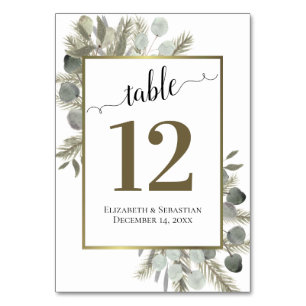 Rustic Eucalyptus & Gräs Elegant Boho Bröllop Bordsnummer