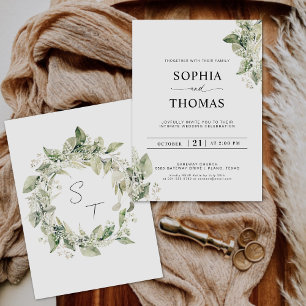Rustic Eucalyptus Greenery Baby's Band Bröllop Inbjudningar