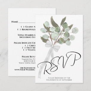 Rustic Eucalyptus & Greenery Bouquet Chic Bröllop OSA Kort